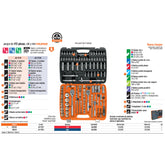 Truper  172Pc Mechanics Tool Set Mm1/4,3/8,1/2.